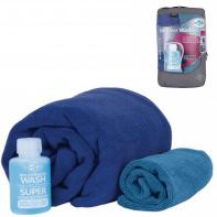 Набор полотенце + шампунь Sea To Summit Tek Towel Wash Kit Cobalt Blue 75 х 150см (STS ATTKITXLCO)